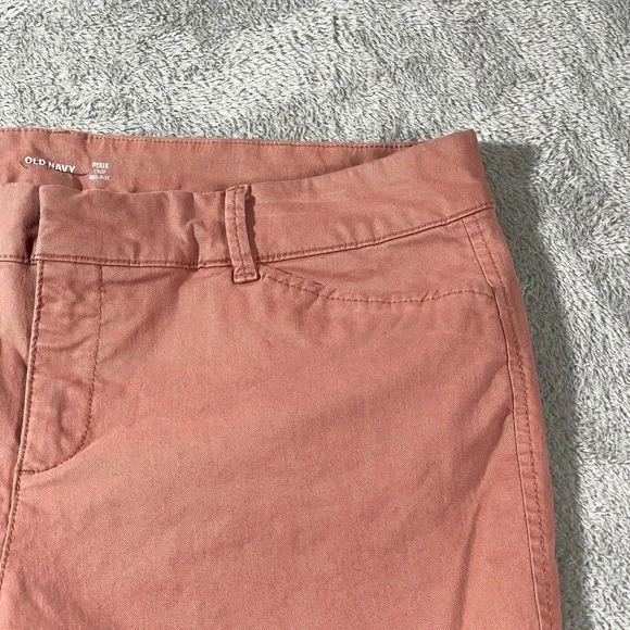 Old Navy Pixie Crop Blush Mid‎ Rise 12 Peach Amelia Rose Stretch Chino Outdoorsy - Picture 2 of 14